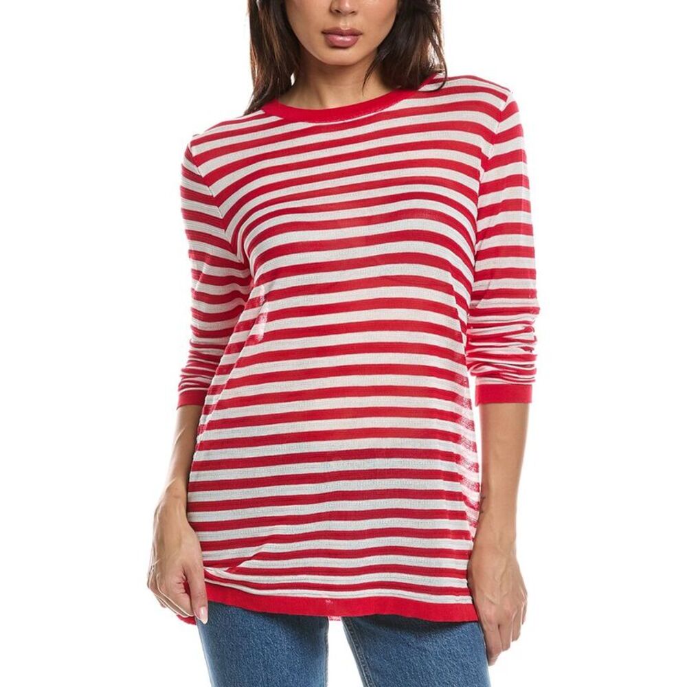 Estellina Womens  Knit Striped Top, Red